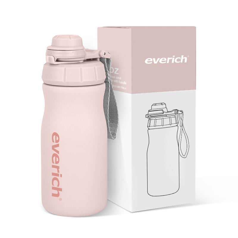 Logo Custom  Water Tumbler Double Wall Vacuum Insulated Water Cup with Handle