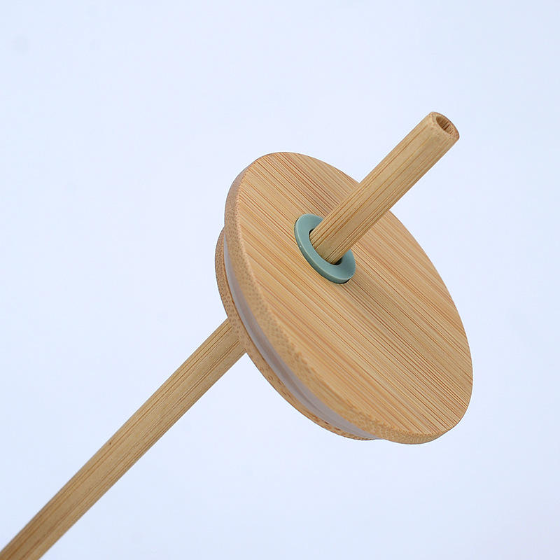 500ml Glass Water Bottle With Straw and Bamboo